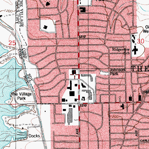 Topographic Map of Lakeview Shopping Center, OK