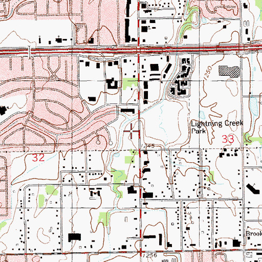 Topographic Map of Lightning Creek Square, OK