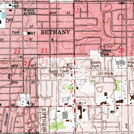 Topographic Map of Macarthur Plaza, OK