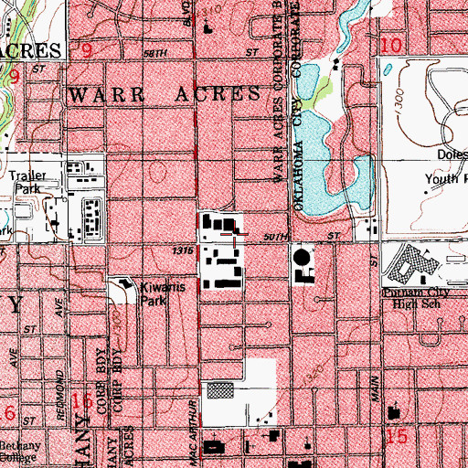 Topographic Map of Macarthurs Square, OK