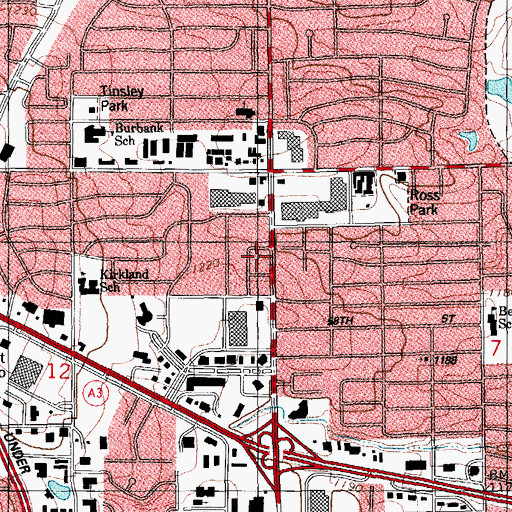 Topographic Map of Mayfair Place, OK