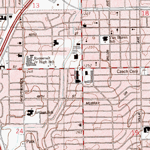 Topographic Map of Mayridge Shops, OK