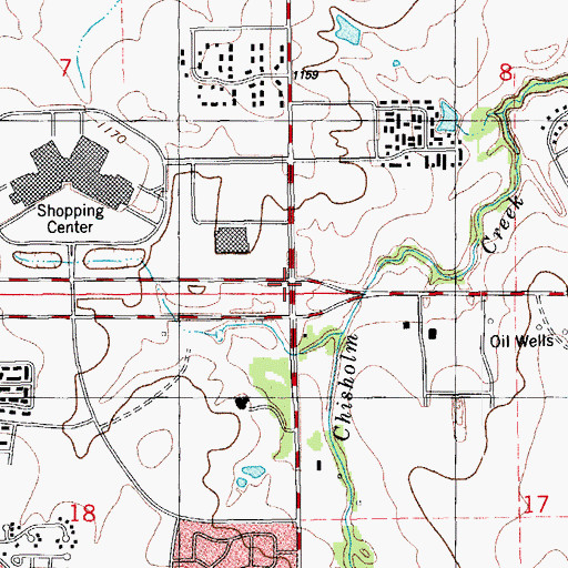 Topographic Map of Memorial Village, OK