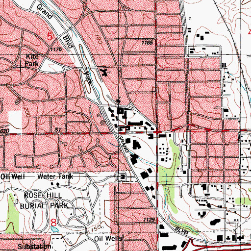 Topographic Map of Nichols Hills Plaza, OK