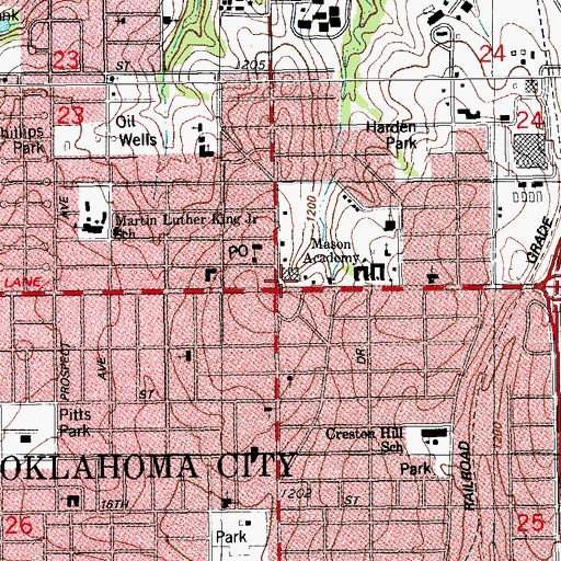 Topographic Map of North Eastern Shopping Center, OK