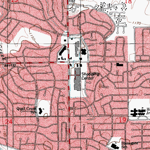 Topographic Map of North Park Mall, OK