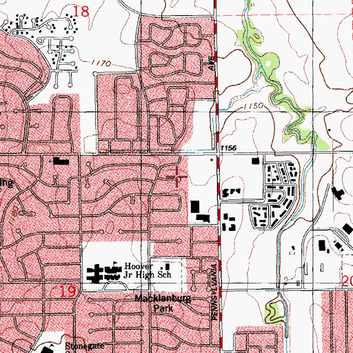 Topographic Map of North Penn Plaza, OK