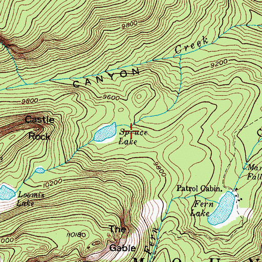 Topographic Map of Spruce Lake, CO
