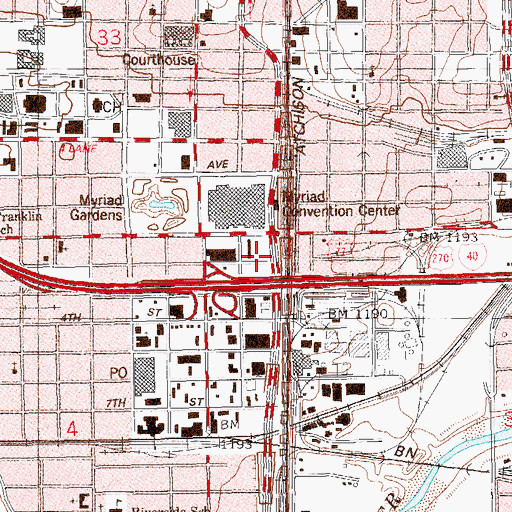 Topographic Map of Oak Brook Shopping Center, OK