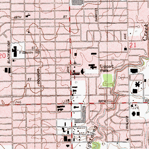 Topographic Map of Park Terrace Shopping Center, OK
