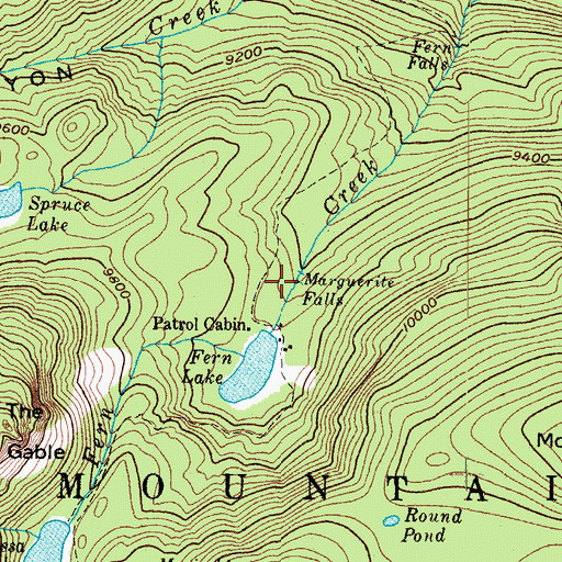 Topographic Map of Marguerite Falls, CO