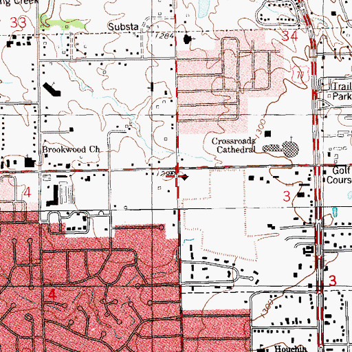 Topographic Map of Santa Fe Plaza, OK