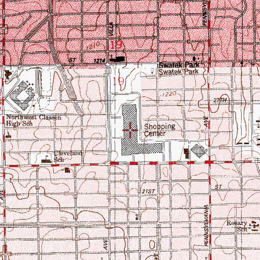 Topographic Map of Shepherd Mall, OK
