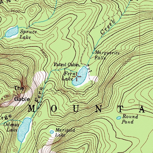 Topographic Map of Fern Lake, CO