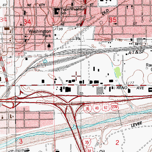Topographic Map of Southgate Shopping Center, OK