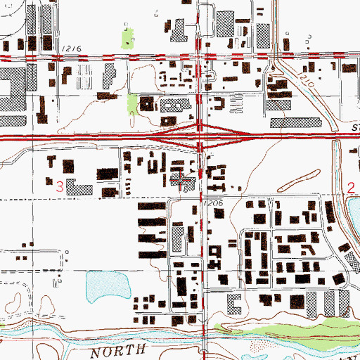 Topographic Map of South Meridian Plaza, OK