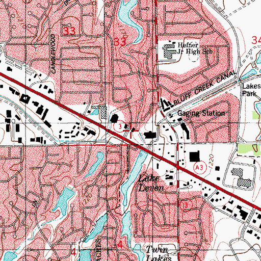 Topographic Map of Springbrook Shopping Center, OK