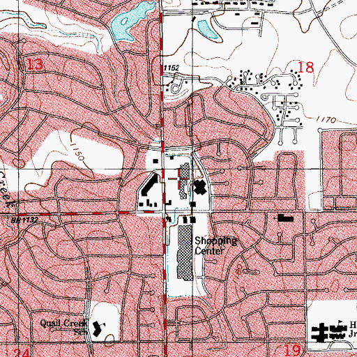 Topographic Map of Spring Creek North Shopping Center, OK