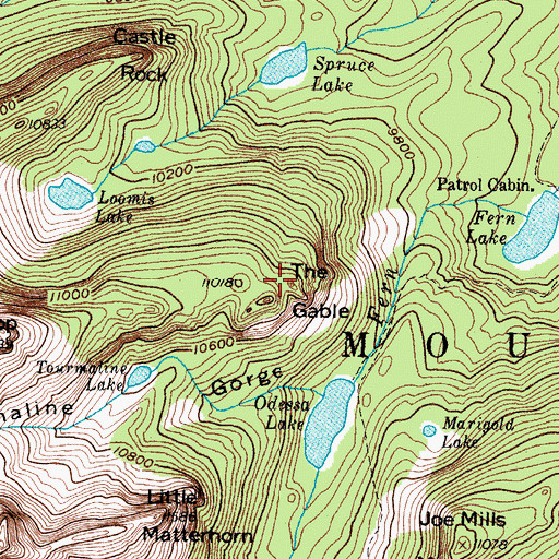 Topographic Map of The Gable, CO