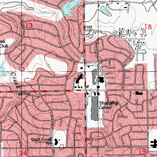 Topographic Map of Town and Country Shopping Center, OK