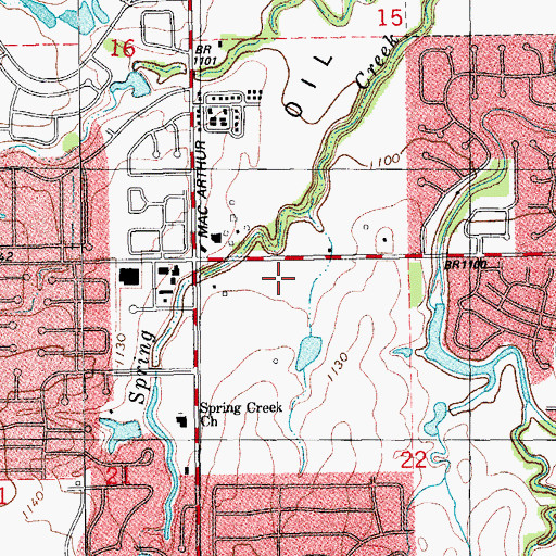 Topographic Map of Warwick Plaza, OK
