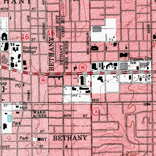 Topographic Map of Westgate Shopping Center, OK