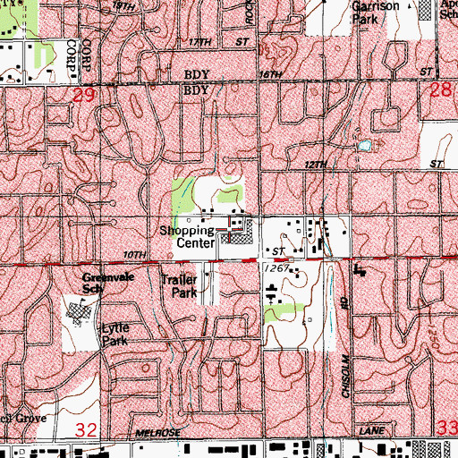 Topographic Map of Westoaks Village Shopping Center, OK