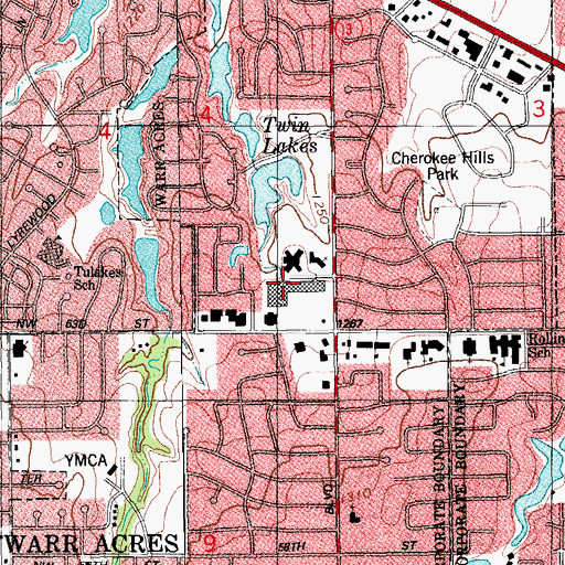 Topographic Map of West Park Mall, OK