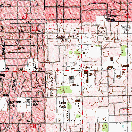 Topographic Map of 23rd Street Shop, OK