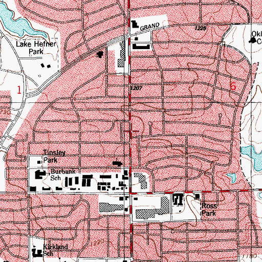 Topographic Map of 6900 North May, OK