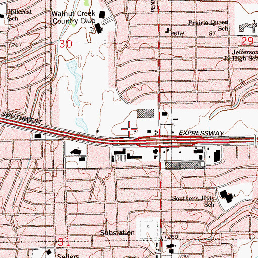 Topographic Map of 74 South Shopping Center, OK