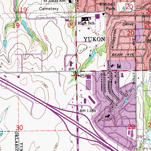 Topographic Map of Chisholm Shopping Center, OK