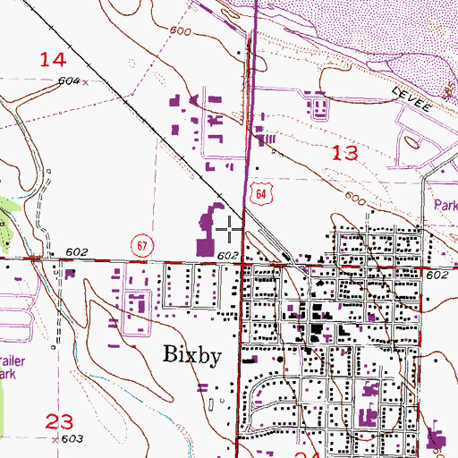 Topographic Map of Spartan Family Shopping Center, OK