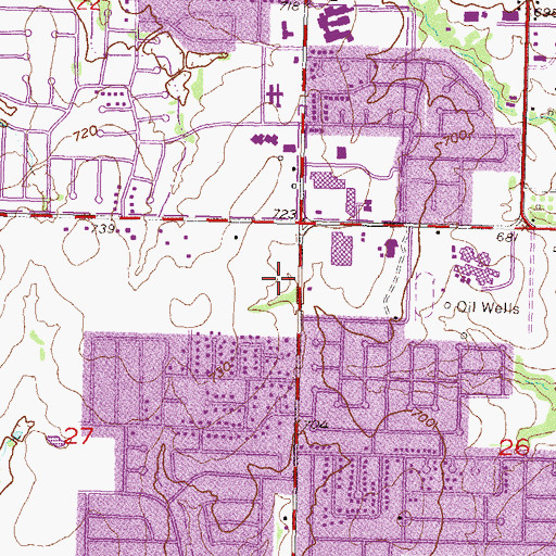 Topographic Map of Broken Arrow Town Shopping Center, OK