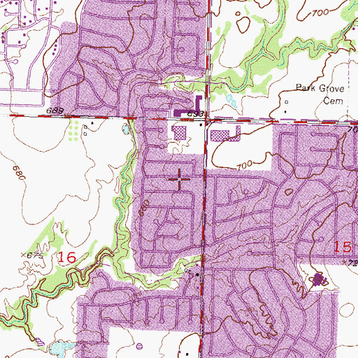 Topographic Map of Laurenwood Square, OK