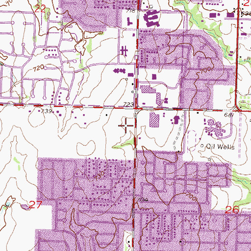 Topographic Map of Town Center-2, OK