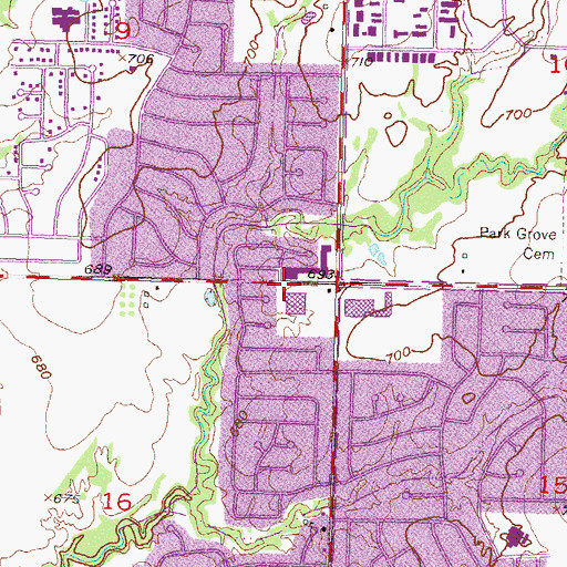 Topographic Map of Turtle Creek Shopping Center, OK