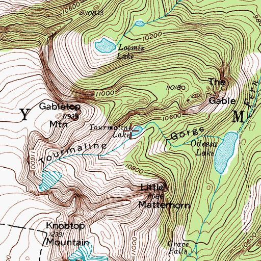 Topographic Map of Tourmaline Lake, CO