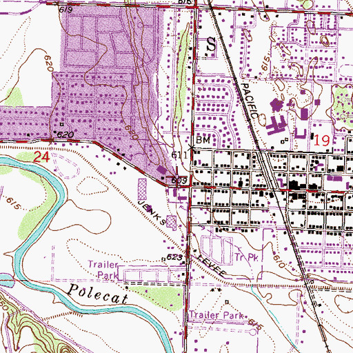 Topographic Map of Trojan Square, OK
