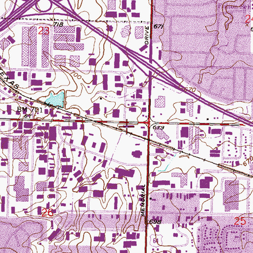 Topographic Map of Allstate Shopping Center, OK