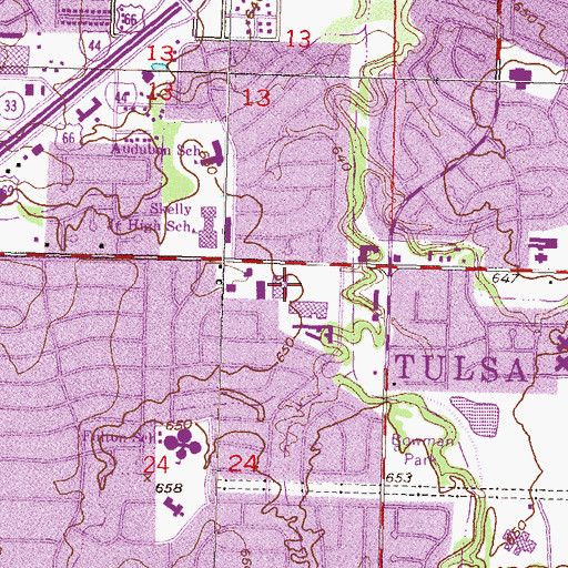 Topographic Map of Briar Village Shopping Center, OK
