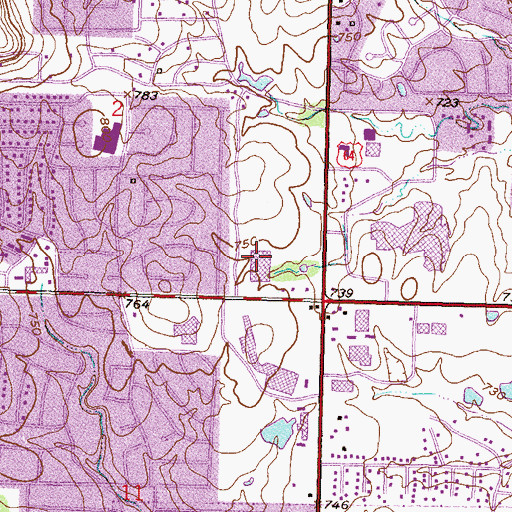 Topographic Map of Centre 71 Annex, OK