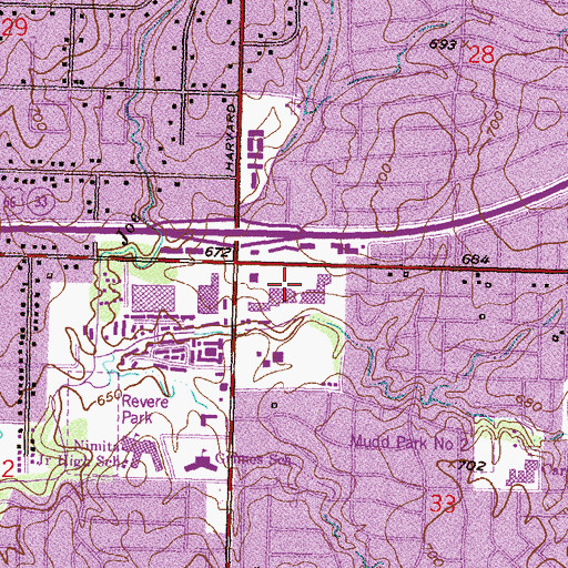 Topographic Map of Country Club Plaza, OK