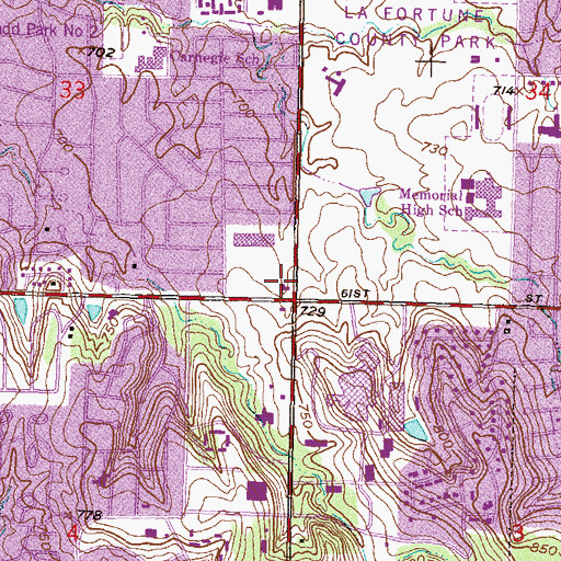 Topographic Map of Country Hollow Shopping Center, OK