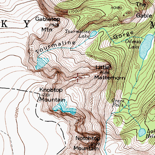 Topographic Map of Little Matterhorn, CO