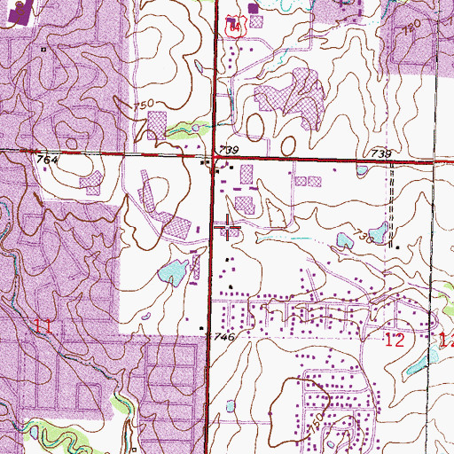 Topographic Map of Crossing Oaks Shopping Center, OK