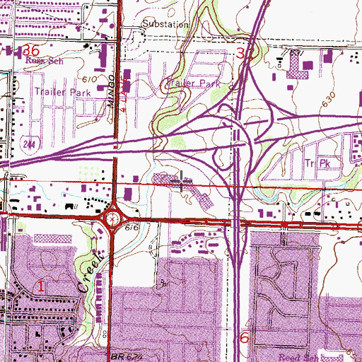 Topographic Map of Crosstown Shopping Center, OK