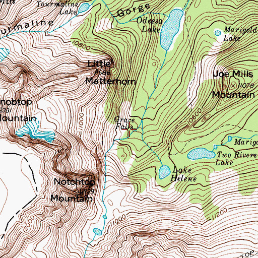 Topographic Map of Grace Falls, CO