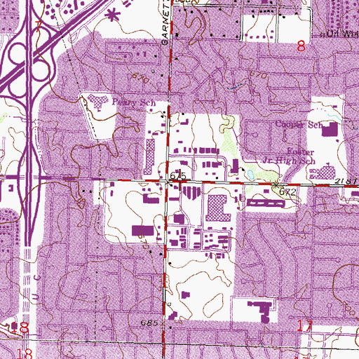 Topographic Map of Executive Mall, OK