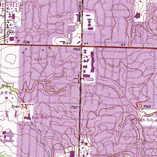 Topographic Map of The Farm Shopping Center, OK